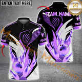 Maxcorners Custom Bowling Team Jersey, Golden Crown and Pins Personalized Name And Team Name