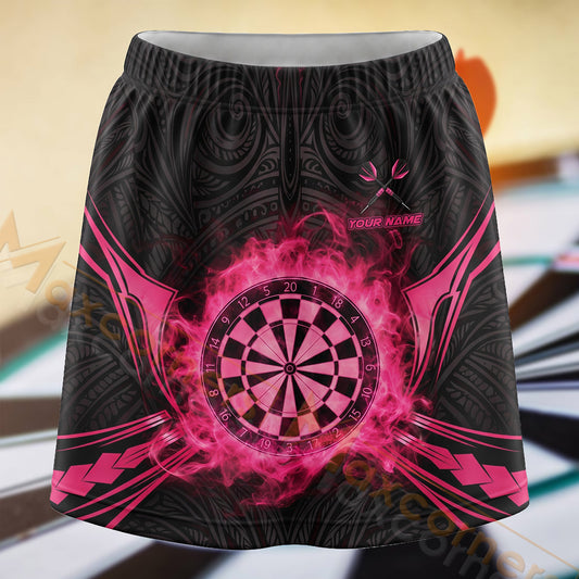 Maxcorners Darts Pink Winged Dartboard Personalized 3D Skort, Skirts With Shorts