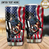 Maxcorners Fishing Tumbler Waving American Flag Action Design Personalized Name Tumbler (13 Species)