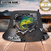 Maxcorners Fishing Torn Metal Mesh Personalized Name 3D Bucket Hat (12 Fish Species)