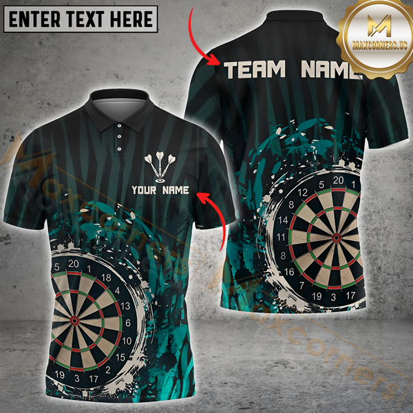 Maxcorners Darts Splash Multicolor Customized Name, Team Name 3D Shirts