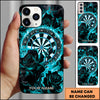 Maxcorners Black Rose Fire Dartboard Gothic Style Personalized Name 3D Phone Case