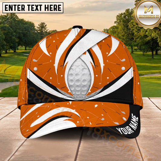 Maxcorners Golf Abstract Golf Ball Modern Swirl Golf Club Pattern Personalized Name 3D Classic Cap