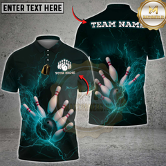 Maxcorners Bowling Lightning Multicolor Customized Name, Team Name 3D Shirts