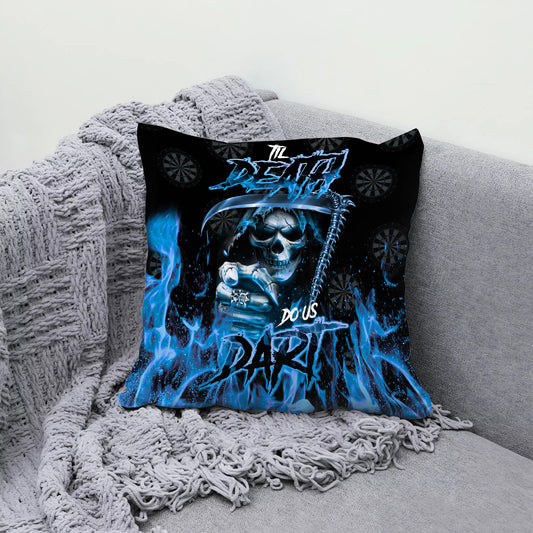 Maxcorners Darts Till Death Grim Reaper Flame Multicolor Customized Name 3D Pillow