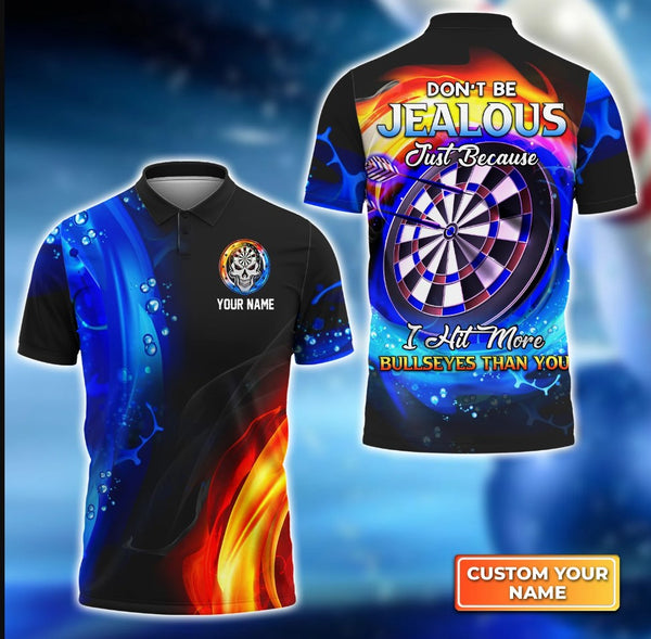 Maxcorners Dart Personalized Name Don't Be Jealous Just Because I Hit More Bullseyes Than You 3D Shirt