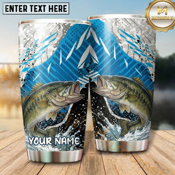 Maxcorners Fishing Tumbler Blue Ice Shard Mountain Design Personalized Name Tumbler (13 Species)