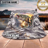Maxcorners Fishing Blue Camo Fishing Illustration with Dynamic Splash Personalized Name 3D Bucket Hat (13 Fish Species)