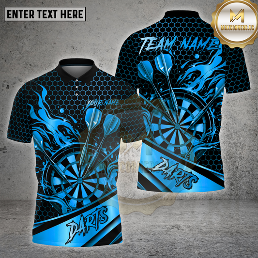 Maxcorners Darts Golden Flame Honeycomb Dartboard Multicolor Options Personalized Name, Team Name 3D Shirt (4 Colors)