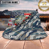 Maxcorners Fishing American Flag Blue Camo Lace-Up Personalized 3D Bucket Hat (13 Fish Species)