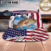 Maxcorners Fishing Red Black Vortex Fishing Design with Bold Splash Personalized Name 3D Bucket Hat (13 Fish Species)