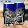 Maxcorners Fishing Tumbler Royal Blue Futuristic Maze Design Personalized Name Tumbler (13 Species)