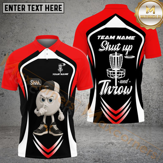 Maxcorners Disc Golf Funny Disc Shut Up And Throw Personalized Name, Team Name 3D Shirt (6 Colors)