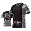 Maxcorners Personalized Car Classic Muscle Car 3D T-Shirt – Black Burgundy Classic Drive and Silver Muscle Car