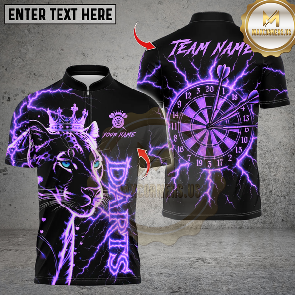 Maxcorners Leopard King With Dartboard Multicolor Customized Name, Team Name 3D Shirts
