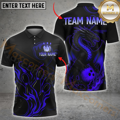 Maxcorners Bowling Dragon Multicolor Customized Name, Team Name 3D Shirts