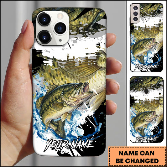 Maxcorners Fishing Phone Case Abstract Splash Modern Art Personalized Name 3D Phone Case (10 Fish Species)