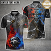 Maxcorners Billiard Fire And Ice 8 Ball Broken Glass Multicolor Customized Name, Team Name 3D Shirt