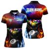 Maxcorners Orange And Blue Custom Lightning Men's Billiard Shirts – Billiard Pool Team Jerseys Polo & 1/4 Zip LM1605