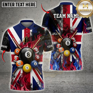 Maxcorners Billiards American Flag Black 8 Ball And Pool Cue Personalized Name 3D Unisex Shirt