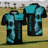 Maxcorners Shadow Skull Golf Polo Shirt, Mens Golf Shirt, Gift For Golfers