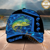 Maxcorners Fishing Blue Water Outdoor Custom Name Personalized Cap  (11 Fish Species)