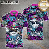 Maxcorners Graffiti Funny Golf Pattern Multicolor Options Personalized Name, Team Name 3D Polo Shirt (4 Colors)