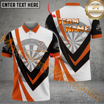 Maxcorners Darts Dartboard Classic Mutilcolor Options Personalized Name, Team Name 3D Polo Shirt