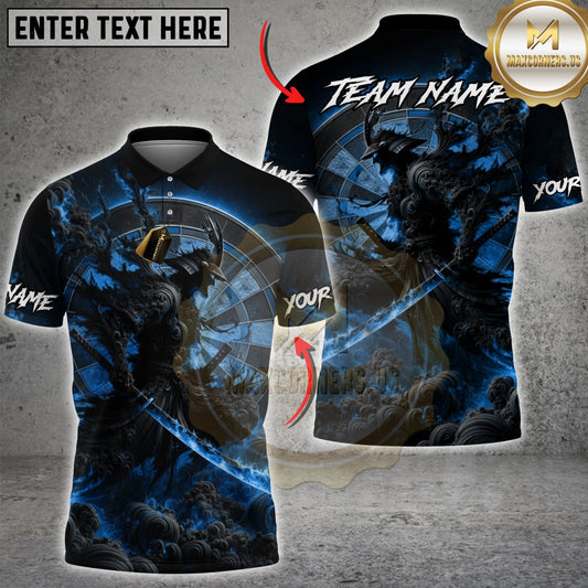 Maxcorners Darts Dark Flame Samurai Warrior Dartboard Multicolor Customized Name, Team Name 3D Shirt