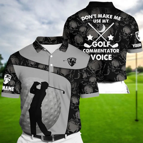 MaxCorners Premium Gray Cool Golfer Dont Make Me Use Golf Polo Shirts Multicolored Customized Name Polo For Men