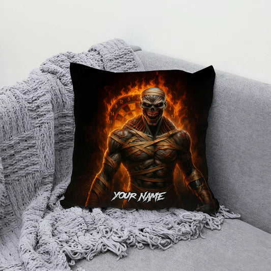 Maxcorners Darts Flaming Mummy Warrior Multicolor Customized Name 3D Pillow