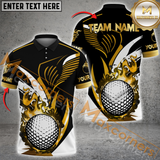 Maxcorners Custom Golf Team Jersey, Golden Flame Golf Ball Personalized Name And Team Name