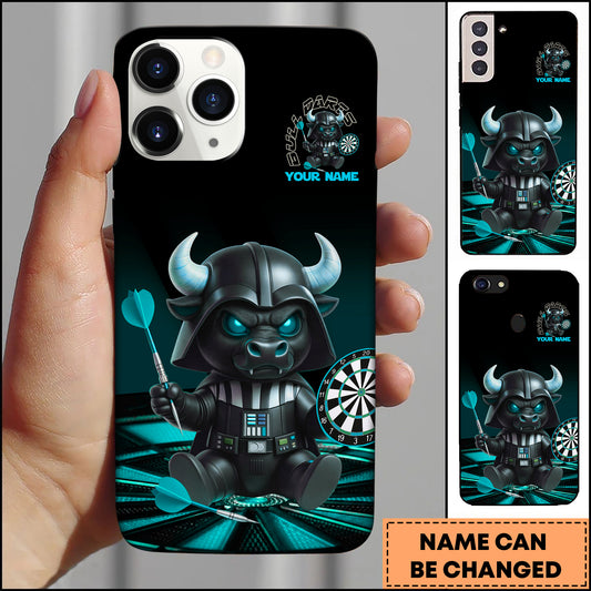 Maxcorners Bull Warrior Darth Style Funny Dartboard Personalized Name 3D Phone Case