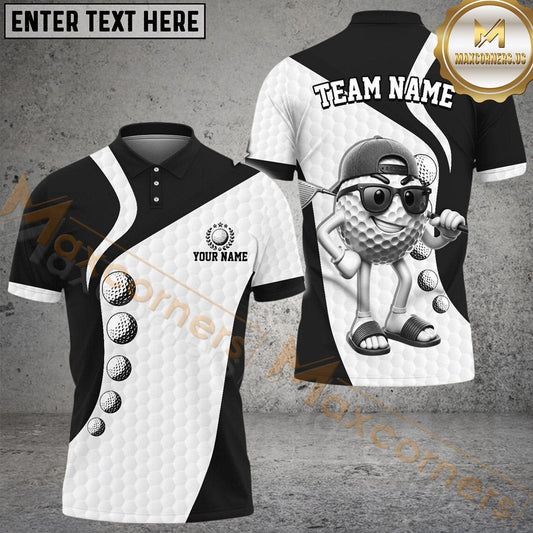 Maxcorners Golf Funny Cartoon Golfer Player Multicolor Customized Name, Team Name 3D Shirts