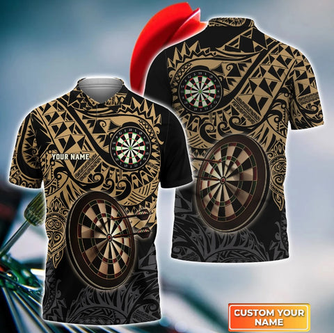 Maxcorners Dart Personalized Name Brown Tattoo Dartst 3D Shirt