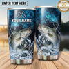 Maxcorners Fishing Tumbler Blue Cosmic Hook Splash Design Personalized Name Tumbler (13 Species)