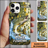 Maxcorners Green Grunge Water Splash Personalized Name Phone Case (13 Fish Species)