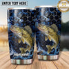 Maxcorners Fishing Tumbler Deep Blue Galaxy Honeycomb Design Personalized Name Tumbler (13 Species)