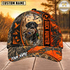 Maxcorners Dog Hunting And Duck Orange Black Duck Hunter Stripe Design Multiple Options Personalized Name 3D Cap