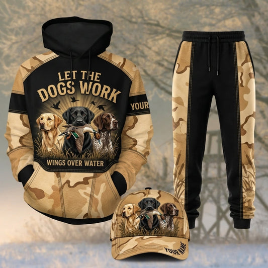 Maxcorners Duck Hunting Let The Dogs Work Black Camo Personalized 3D Shirts