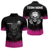Maxcorners Cracked Skull Holding Dart Arrows Custom Pink Dart Shirts For Men, Dart Team Jerseys LM054