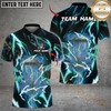 Maxcorners Lightning Strike Disc Golf Polo Personalized Name, Team Name 3D Shirt (4 Colors)