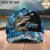 Maxcorners Fishing Blue Ocean Foam Happy Quote Personalized Name 3D Cap (12 Fish Species)