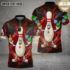 Maxcorners Bowling Pin Graffiti Bomb Burst Multioptions Personalized Name, Team Name Unisex 3D Shirt (4 Colors)