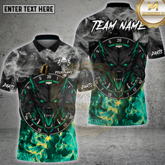 Maxcorners Fierce Wolf Darts Flame Art Multioptions Personalized Name, Team Name Unisex 3D Shirt (4 Colors)