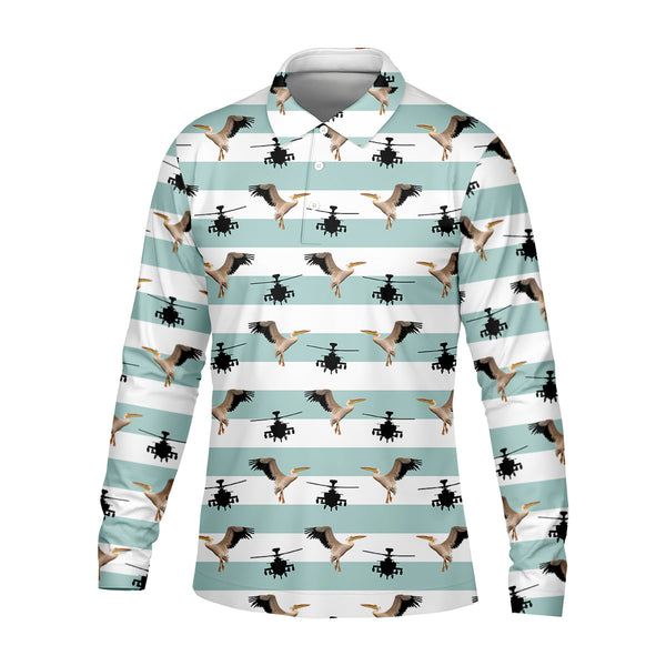 Maxcorners Funny Pelicans Golf Polo Shirt, Mens Golf Gift, Mens Tropical Shirts