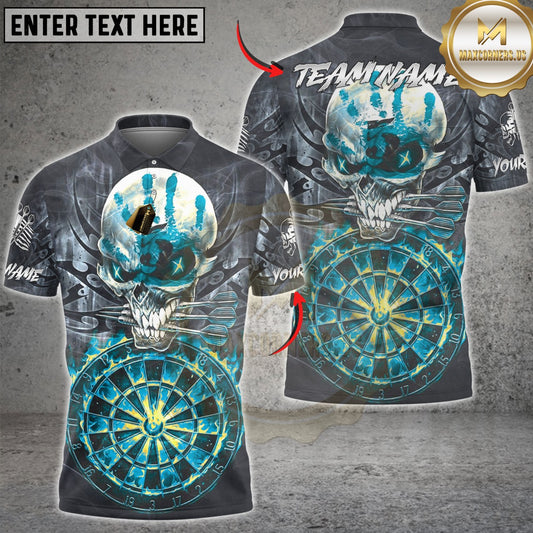 Maxcorners Darts Skull Lightning Dartboard Multicolor Customized Name, Team Name 3D Shirts