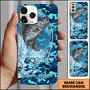 Maxcorners Fishing Phone Case Fishing Camo Phone Case Personalized Name (8 Fish Species)