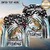 Maxcorners Fishing Black Camo Sport Custom Name & Team Name 3D Shirts