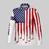 Maxcorners American Flag Custom Golf Polo Shirt, Funny Golf Shirt, Gift For Golfers